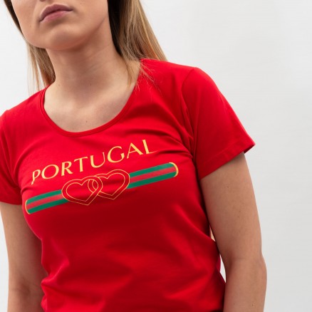 T-Shirt Força Portugal Duplo Coração